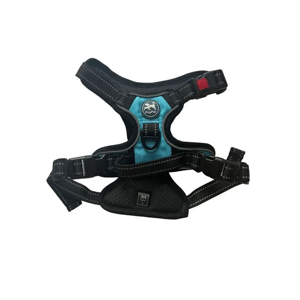 NWOT PoyPet black and blue dog harness - S